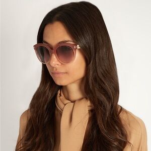 TOM FORD BEATRIX TRANSPARENT PINK/BROWN GRADIENT SUNGLASSES TF613